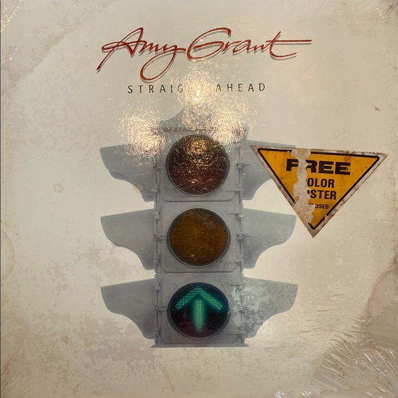 Other - Amy Grant  1984 Album Straight Ahead with Poster Red and Yellow Traffic Light
